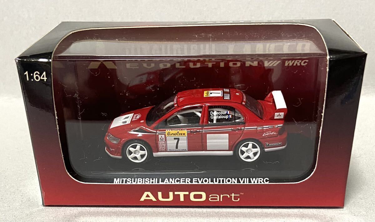 オートアート 1/64 三菱ランサーWRC No.7 F.デルクール 2002 WRC ラリーモンテカルロ_画像1