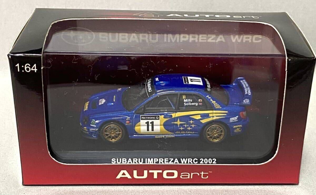 オートアート 1/64 スバルNEW AGE インプレッサWRC No.11 P.ソルベルグ/P.ミルズ 2002 ラリー オブ グレートブリテン 優勝_画像1