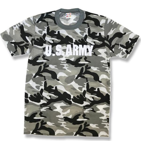 迷彩Tシャツ U.S.ARMY グレー×白【半袖】 M・アーミー 軍物 アメリカ陸軍 ｔシャツ サバゲー サバイバルゲーム メンズ_画像3