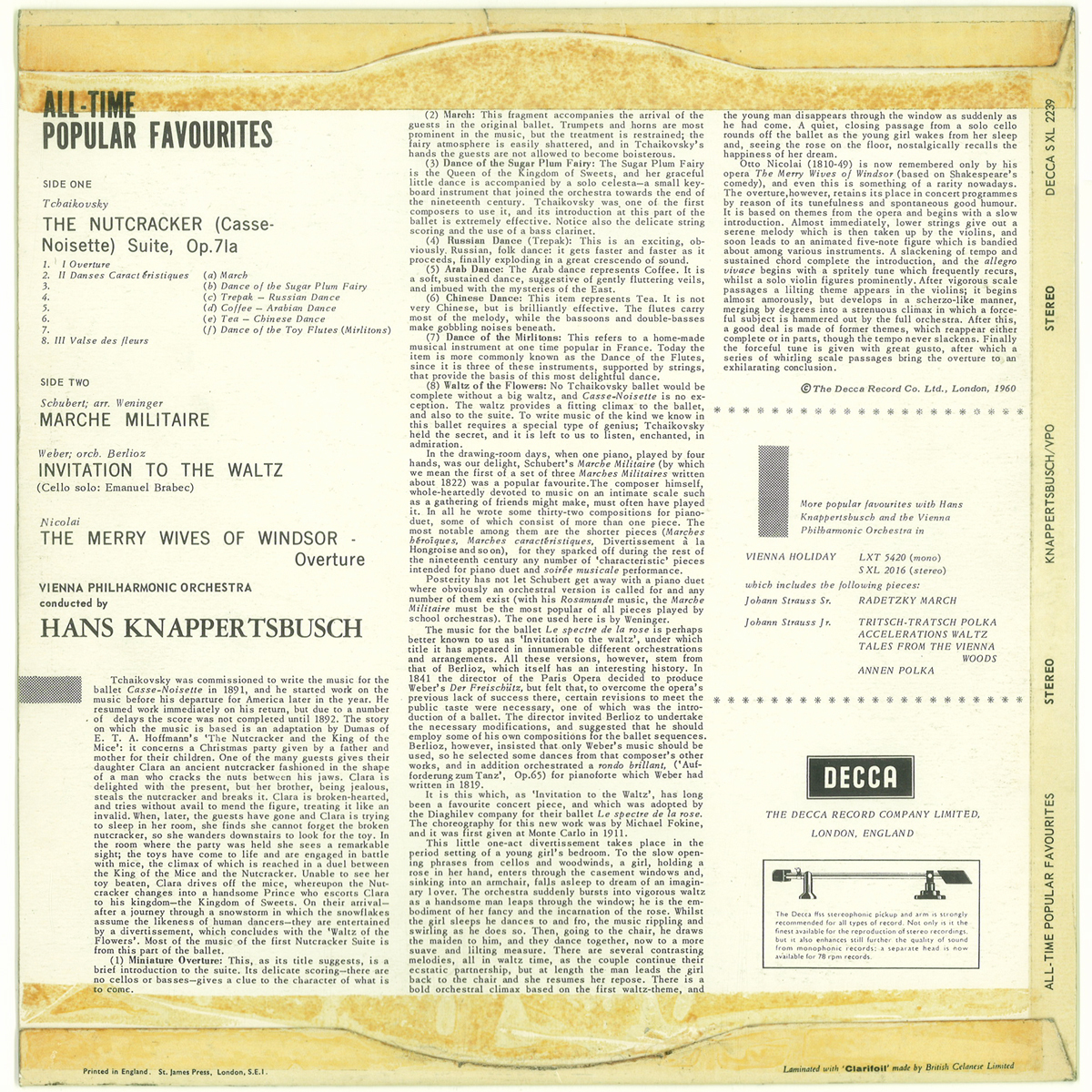  britain Decca SXL2239 ED3 [ALL-TIME POPULAR FAVOURITES]kna parts bush we n* Phil 