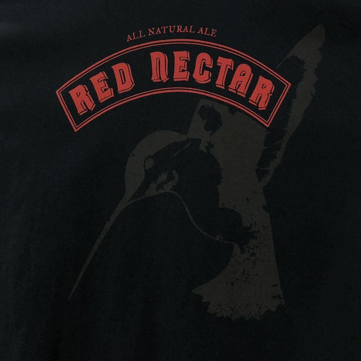 ギルダン US アメリカ古着 RED NECTAR ビール プリント 半袖Tシャツ XL_画像5