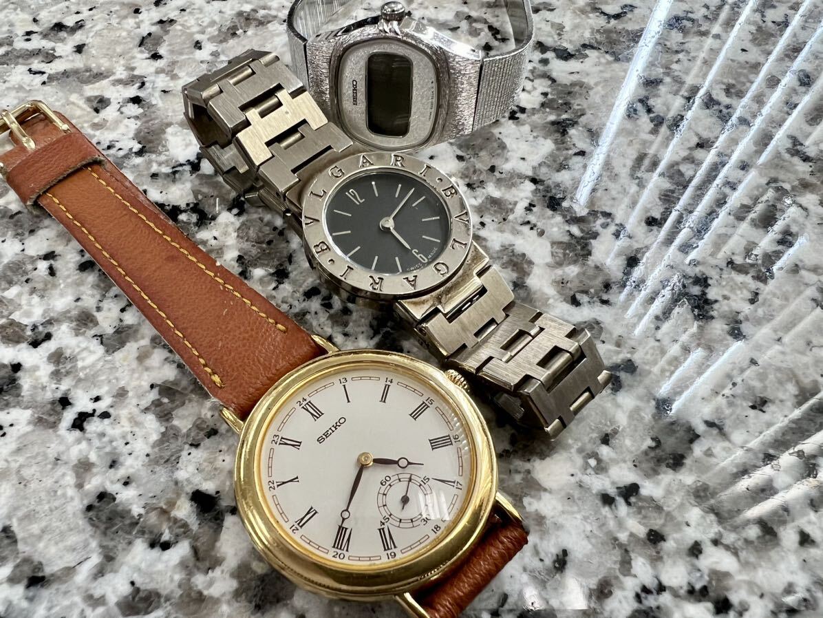 3本まとめ【BVLGARI/ブルガリ/BB 23 GL/クォーツ/SEIKO/セイコー/2G28-606A/B337-5000】腕時計 電池切れ_画像1