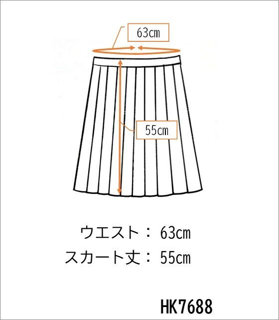 1円 スクールスカート 冬物 w63-丈55 紺 中学 高校 プリーツ 学生服 制服 女子 中古 HK7688_画像6