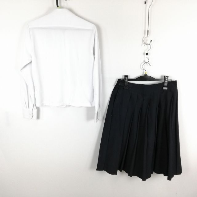 1円 ブラウス スカート 上下2点セット M 富士ヨット 中間服 女子 学生服 中学 高校 白 制服 中古 ランク:C EY6091の画像2