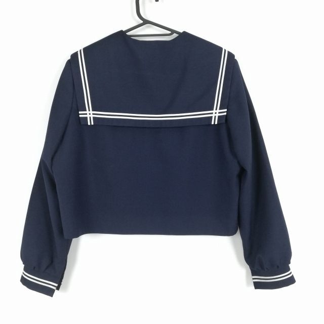 1 jpy sailor suit outer garment 3L large size extra-large winter thing white 2 ps line woman school uniform middle . high school navy blue uniform used rank C NA2508