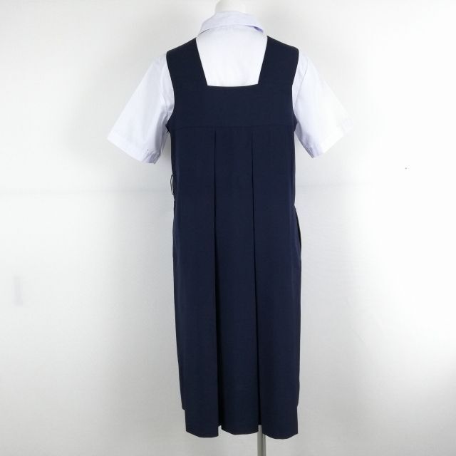 1円 ジャンパースカート 紐タイ バスト90 夏物 女子 学生服 東京光塩女子学院 紺 制服 中古 ランクB NA1487の画像2