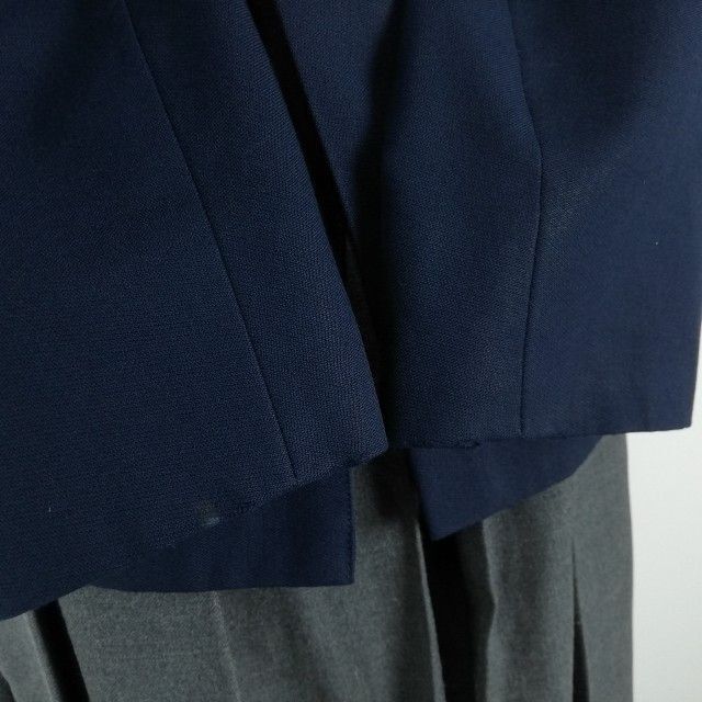 1円 ブレザー スカート 紐タイ 上下4点セット 160A 冬物 女子 学生服 東京日野第三中学 紺 制服 中古 ランクC NA2696の画像3