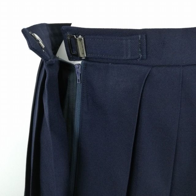 1円 イートン スカート リボン 上下4点セット 大きいサイズ 冬物 女子 学生服 中学 高校 紺 制服 中古 ランクC NA2443の画像5