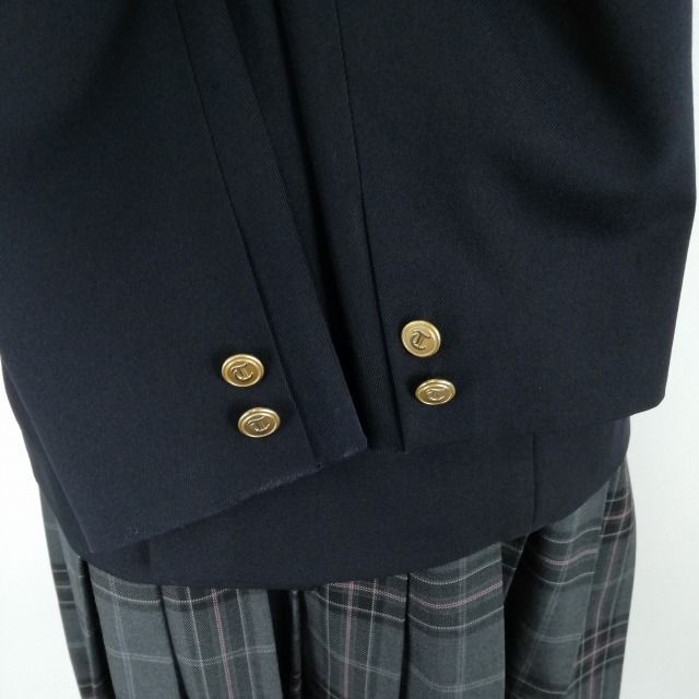 1 иен блейзер проверка юбка лента верх и низ 4 позиций комплект 170A большой размер can ko- зима предмет женщина школьная форма средний . средняя школа темно-синий б/у разряд B NA3238
