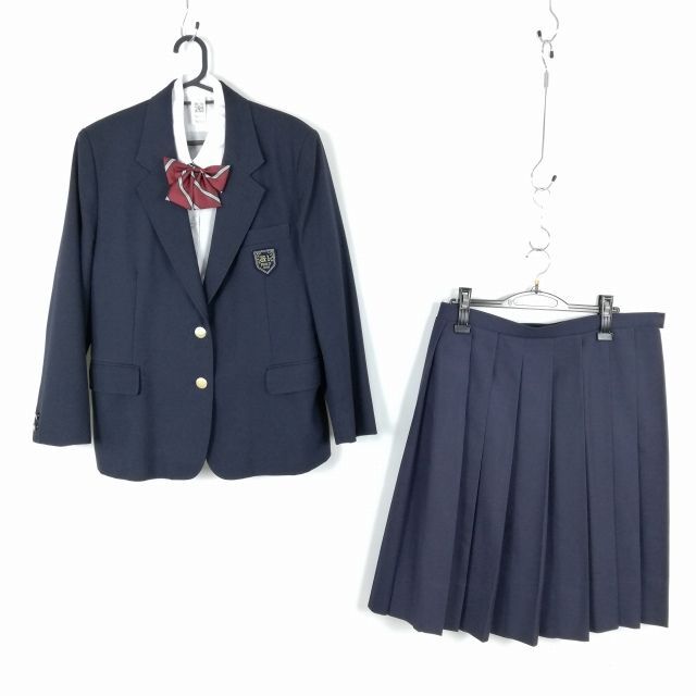 1 иен блейзер юбка лента верх и низ 4 позиций комплект указание зима предмет женщина школьная форма Tokyo saec первый средний . темно-синий форма б/у разряд C NA2521