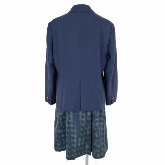 1 jpy blaser check skirt ribbon top and bottom 4 point set LL large size winter thing woman school uniform ... the first high school navy blue uniform used rank B NA4045