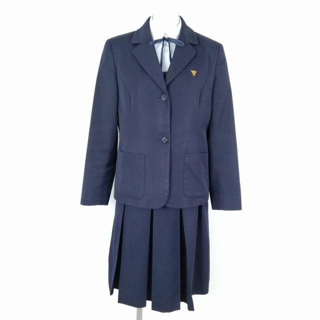 1 jpy blaser the best skirt cord Thai top and bottom 5 point set dragonfly winter thing woman school uniform middle . high school navy blue uniform used rank C NA3142