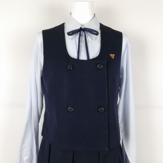 1 jpy blaser the best skirt cord Thai top and bottom 5 point set dragonfly winter thing woman school uniform middle . high school navy blue uniform used rank C NA3142