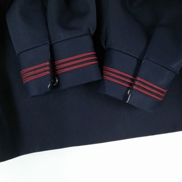 1円 セーラー服 上着 冬物 赤3本線 女子 学生服 福岡諏訪中学 紺 制服 中古 ランクC NA4344_画像4