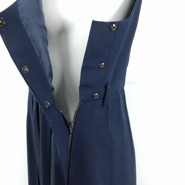 1円 セーラー服 ジャンパースカート スカーフ 上下3点セット 大きいサイズ 富士ヨット 冬物 白3本線 千葉堀江中学 紺 中古 ランクC NA4240_画像10