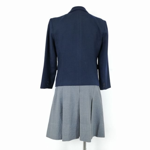 1円 ブレザー スカート 紐タイ 上下4点セット 冬物 女子 学生服 福岡八幡南高校 紺 制服 中古 ランクC NA4149_画像2