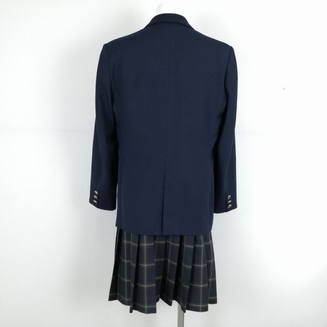 1 jpy blaser check skirt ribbon top and bottom 4 point set can ko- winter thing woman school uniform Kanagawa . pieces cape west . high school navy blue uniform used rank C NA4627