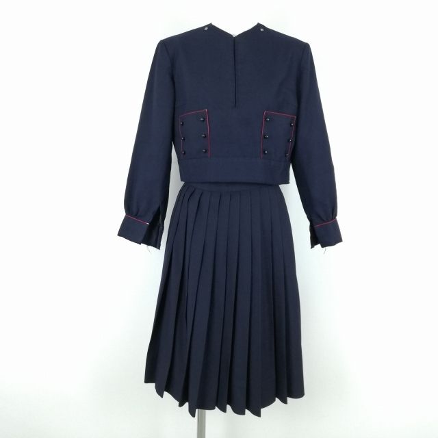 1 jpy jacket skirt top and bottom 2 point set winter thing woman school uniform Osaka .. mountain .. middle . high school navy blue uniform used rank C NA2071