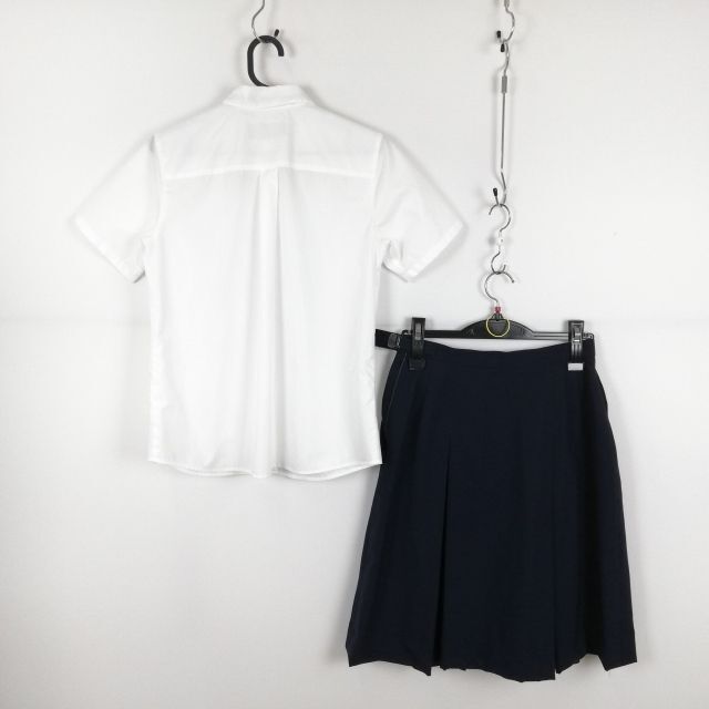 1円 ブラウス スカート 紐タイ 上下3点セット イーストボーイ 夏物 女子 学生服 中学 高校 白 制服 中古 ランク:C EY8269_画像2