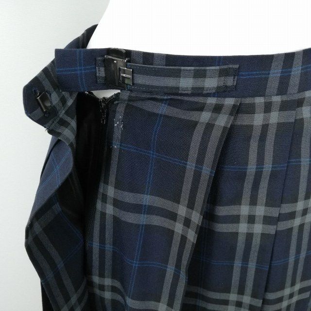 1円 セーラー服 チェックスカート リボン 上下3点セット 指定 夏物 柄1本線 女子 学生服 福岡自由が丘高校 白 制服 中古 ランクC NA4167_画像6