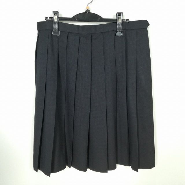 1 jpy school skirt large size winter thing w80- height 58 check middle . high school pleat school uniform uniform woman used IN6453