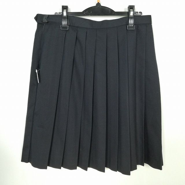 1 jpy school skirt large size winter thing w80- height 58 check middle . high school pleat school uniform uniform woman used IN6453