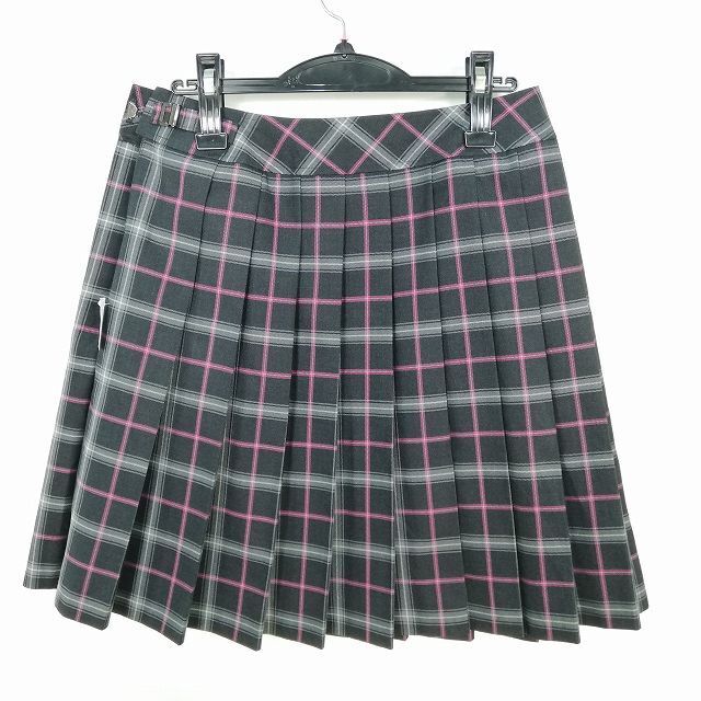 1 jpy school skirt large size winter thing w72- height 51 check Chiba Tokyo . pavilion Urayasu high school M.YURIKO pleat school uniform uniform woman used IN6503