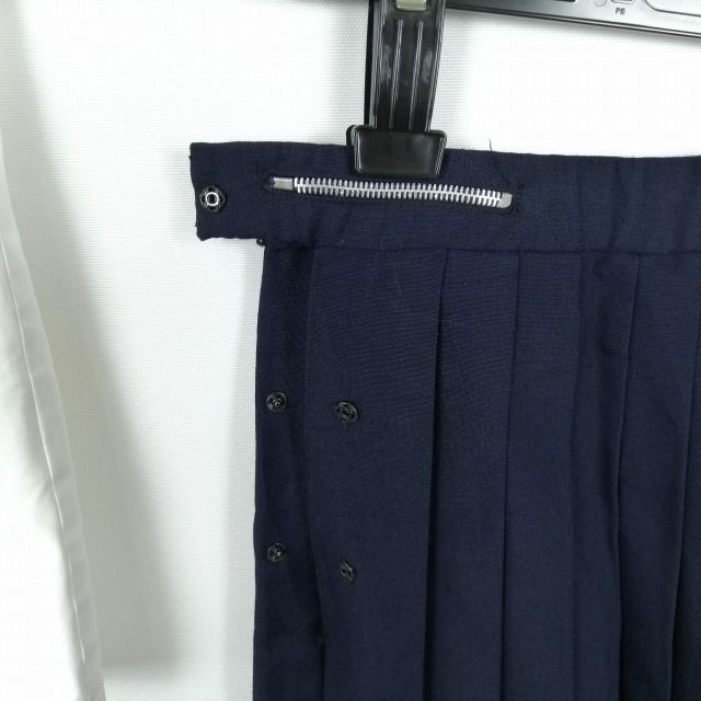 1円 セーラー服 スカート スカーフ 上下3点セット M 夏物 女子 学生服 中学 高校 白 制服 中古 ランク:C EY4749_画像6