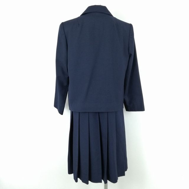 1円 ジャケット ジャンパースカート 上下2点セット 冬物 女子 学生服 中学 高校 紺 制服 中古 ランクB NA3726_画像2