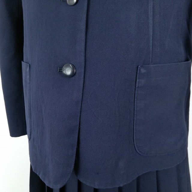 1円 イートン スカート 紐タイ 上下4点セット 富士ヨット 冬物 女子 学生服 中学 高校 紺 制服 中古 ランクC NA3856_画像5