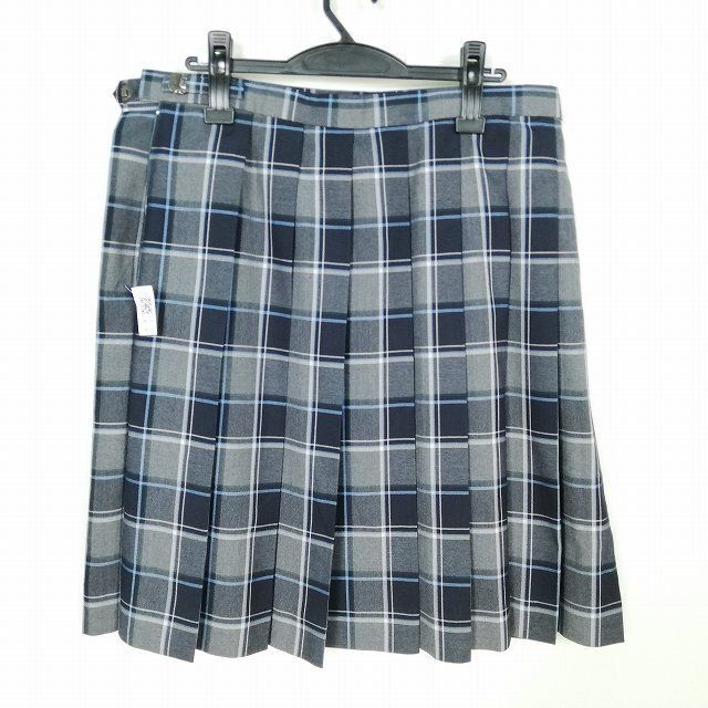 1 jpy school skirt large size winter thing w85- height 59 check middle . high school pleat school uniform uniform woman used IN6596