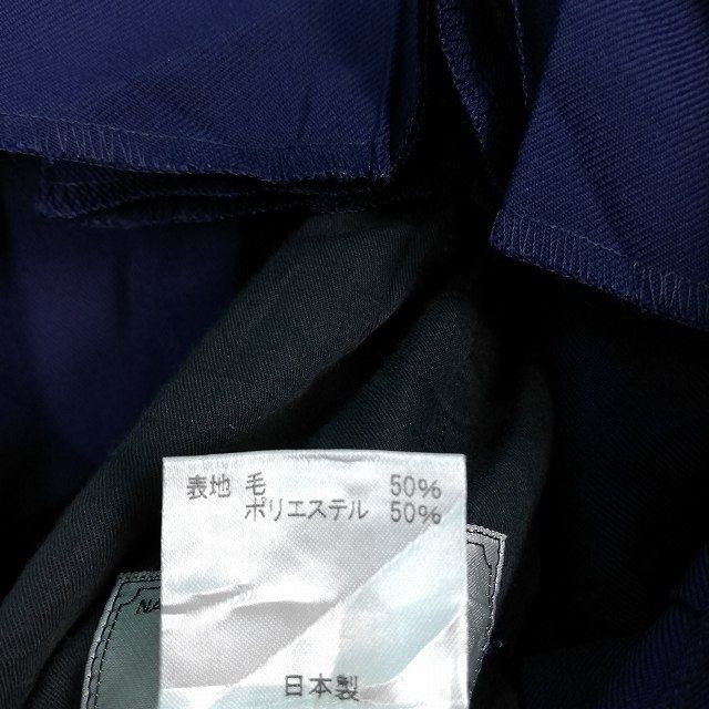 1円 スクールスカート 大きいサイズ 冬物 w72-丈61 花紺 中学 高校 プリーツ 学生服 制服 女子 中古 HK7799_画像7