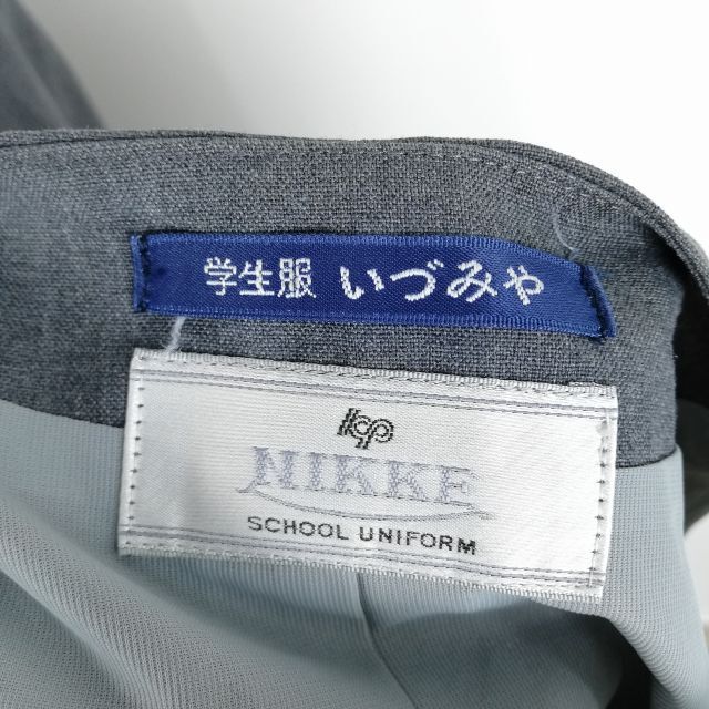 1円 ベスト スカート リボン 上下4点セット 夏物 女子 学生服 中学 高校 グレー 制服 中古 ランクC NA3785_画像4