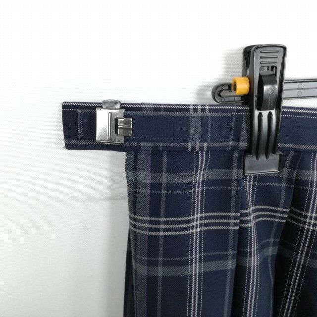 1 jpy blaser check skirt necktie top and bottom 4 point set designation BLL large size extra-large winter thing woman Kyoto Nagaoka second middle . navy blue used rank C NA5542