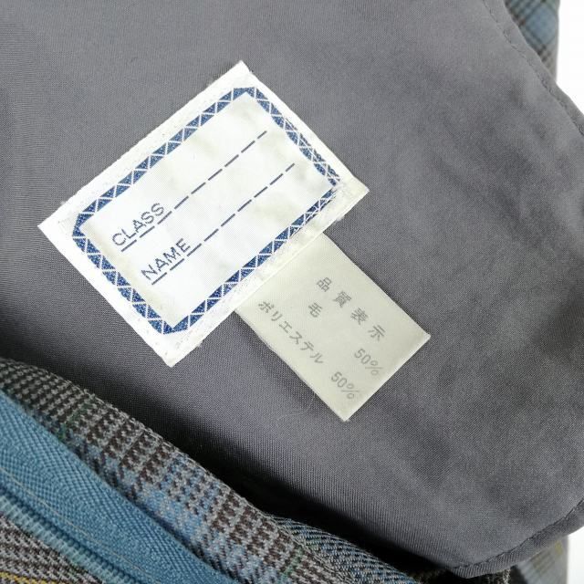 1 jpy blaser check skirt ribbon top and bottom 4 point set large size extra-large dragonfly winter thing woman Hyogo Harima agriculture high school navy blue used rank C NA5661