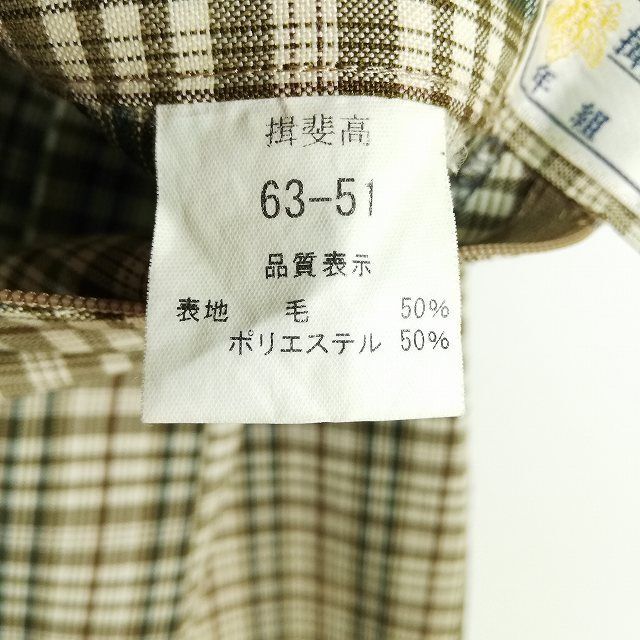 1円 スクールスカート 夏物 w63-丈53 チェック 岐阜揖斐高校 プリーツ 学生服 制服 女子 中古 IN6783_画像6