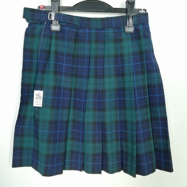 1 jpy school skirt summer thing w63- height 49 check middle . high school pleat school uniform uniform woman used IN6733