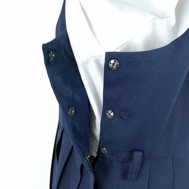 1円 ジャンパースカート 紐タイ バスト88 ウエスト76 富士ヨット 冬物 女子 学生服 中学 高校 紺 制服 中古 ランクC NA2832_画像3