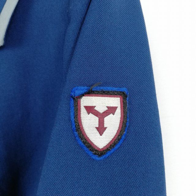 1円 セーラー服 ネクタイ 上着 160A 冬物 グレー1本線 女子 学生服 鹿児島中央高校 花紺 制服 中古 ランクC NA5651_画像5