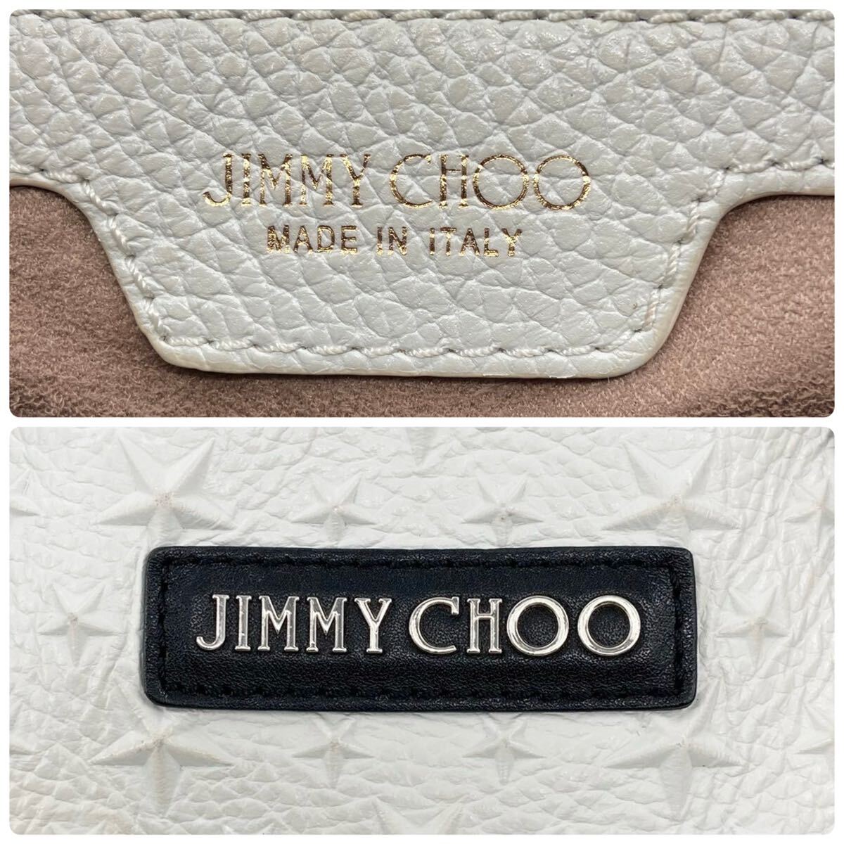  редкий / высококлассный *JIMMYCHOO большая сумка en Boss * Jimmy Choo Star белый Logo бизнес мужской женский кожа плечо .. рука 