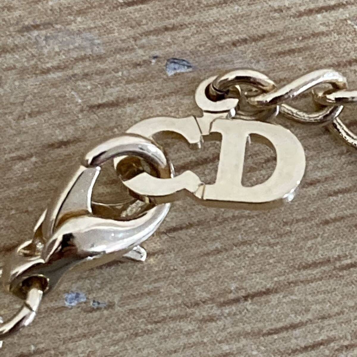 Christian Dior クリスチャン ディオール ゴールド系 ラインストーン CDロゴ ネックレス アクセサリー レディース 重量11.7g 4 シ 5762_画像9