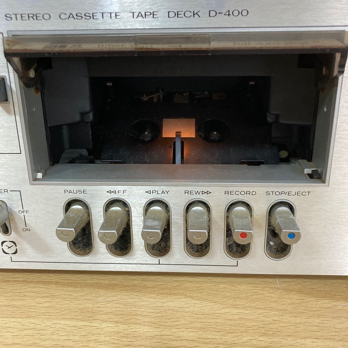 HITACHI 日立 Lo-D D-400 STEREO CASSETTE TAPE DECK カセット デッキ オーディオ機器 通電のみ確認済み 5 カ 5802の画像3