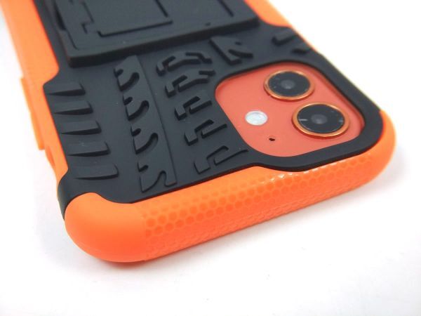 iPhone12 mini用 スタンド カバー 耐衝撃ケース オレンジ 送料無料_画像4