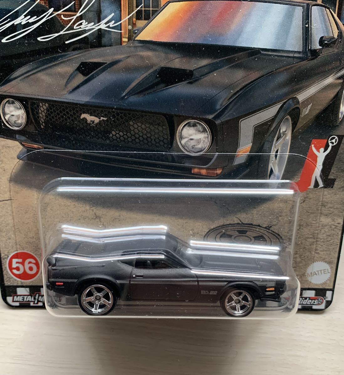 箱発送　★　ホットウィール　ブールバード　56　★　'71 マスタング マッハ 1　★　1/64 ミニカー　Hot Wheels　'71 MUSTANG MACH 1_画像2