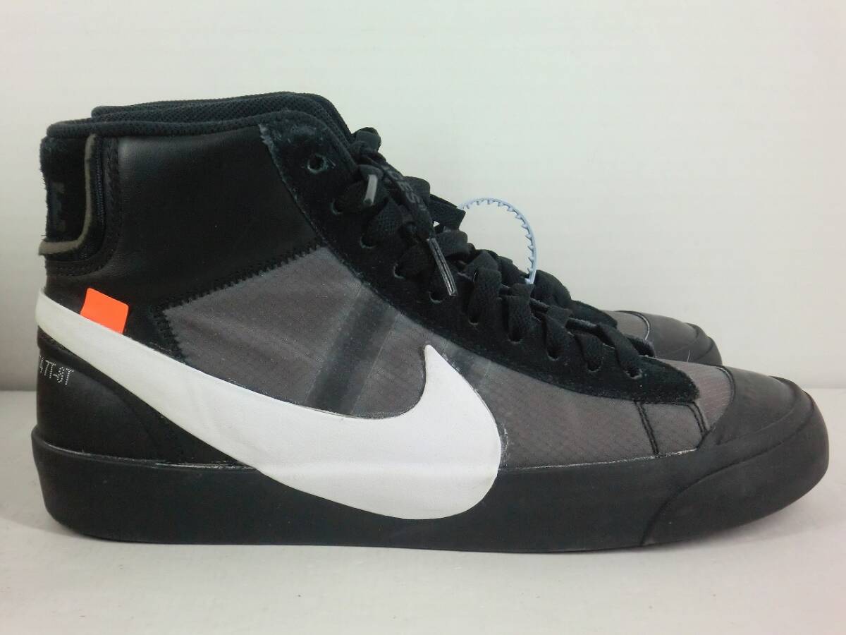 A3320 NIKE BLAZER MID × OFF WHITE サイズ26.5cm ナイキ オフホワイト スニーカー 靴 AA3832-001 中古_画像3