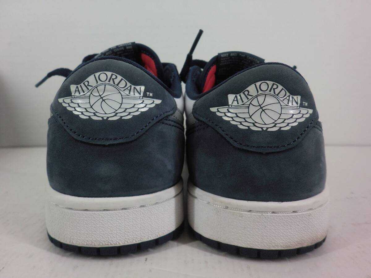 A3451 NIKE SB AIR JORDAN 1 LOW QS CJ7891-400 サイズ26cm ナイキ スニーカー 靴 ネイビー 白 シルバー 中古_画像4