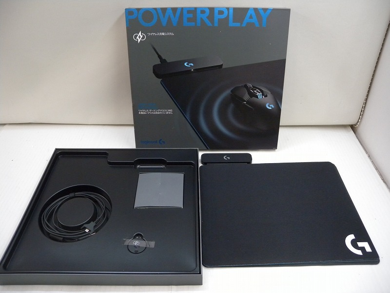 C5923★Logicool G ゲーミングマウスパッド G-PMP-001 POWERPLAY ワイヤレス充電システム 通電確認のみ/他未チェック 現状渡し【ジャンク】_画像1