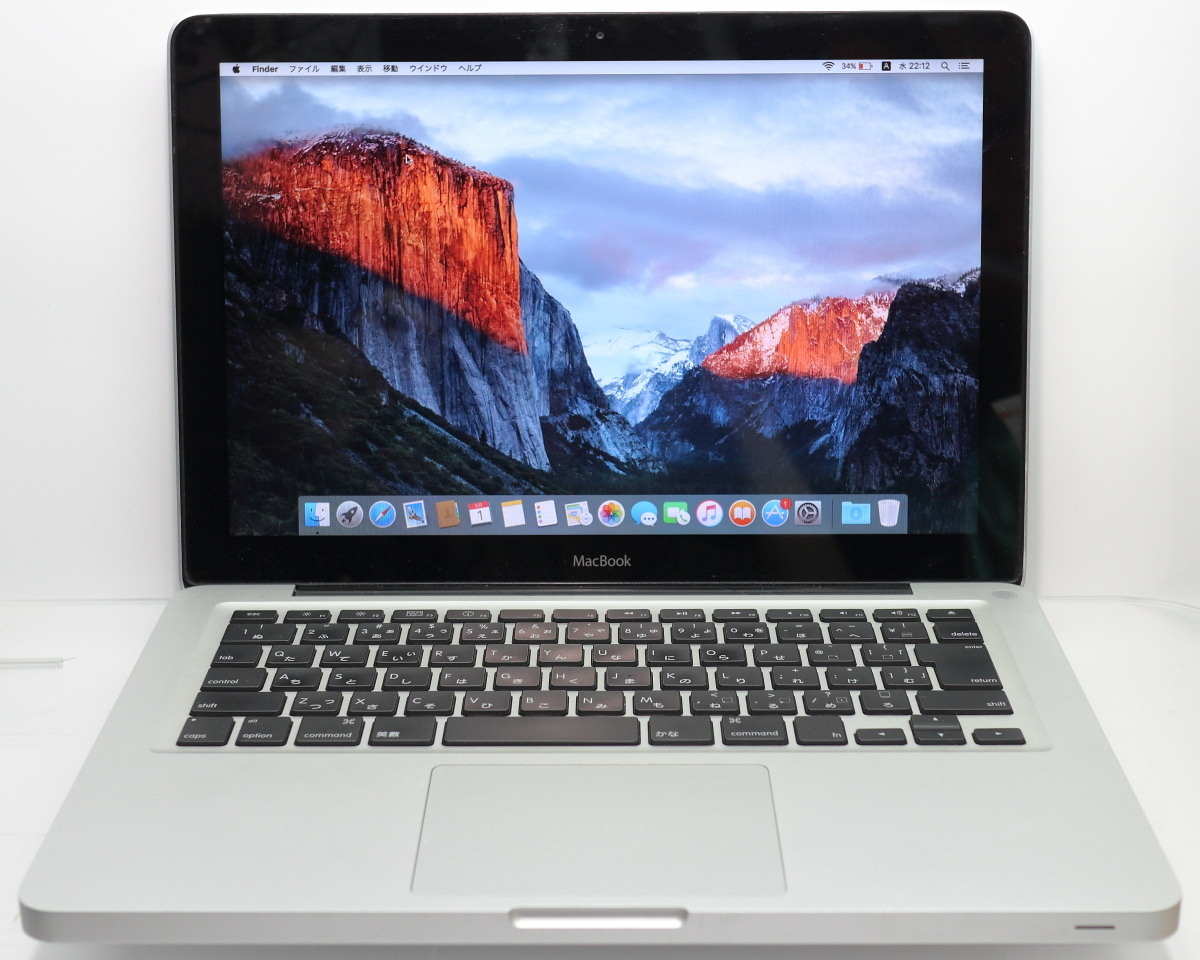 Apple MacBook A1278 (13-inch, Late2008 Aluminum)/Core2Duo 2.0GHz/4GBメモリ/HDD160GB/OS X El Capitan 10.11.6 #0501_画像1