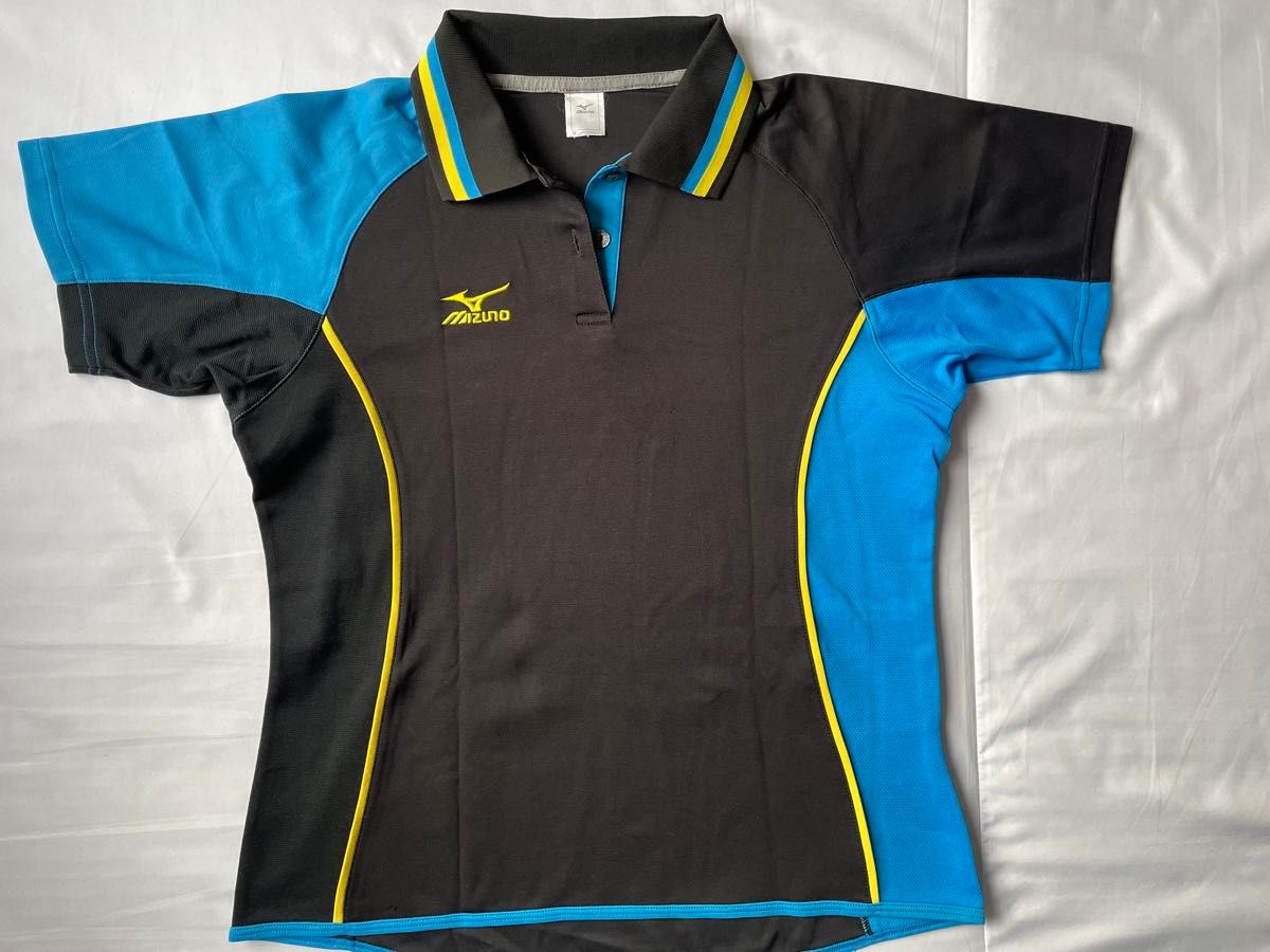 ミズノ 半袖ポロシャツ ゲームシャツ　レディース　トレーニングウェア　スポーツウェア　テニスウェア　ウエストライン　ドライ　M