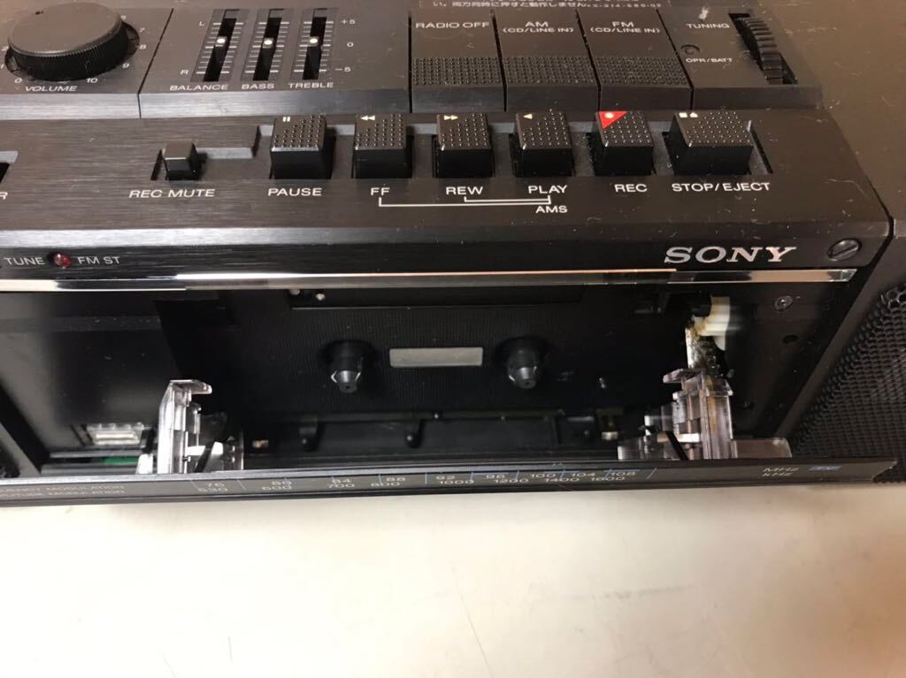 N1563/希少 SONY ソニー ステレオ カセット レコーダー ラジカセ ZX-7_画像3
